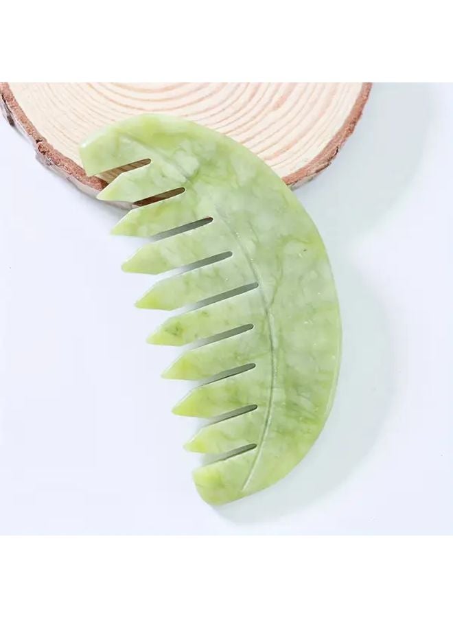 Square Jade Head Comb Massage Tool Natural Stone Scalp Care Massager - Image 1